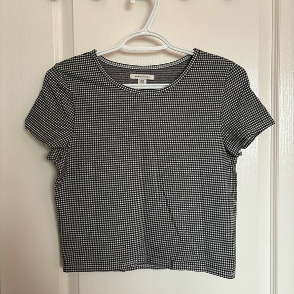 American Eagle Gingham T-Shirt - Picture 1 of 3